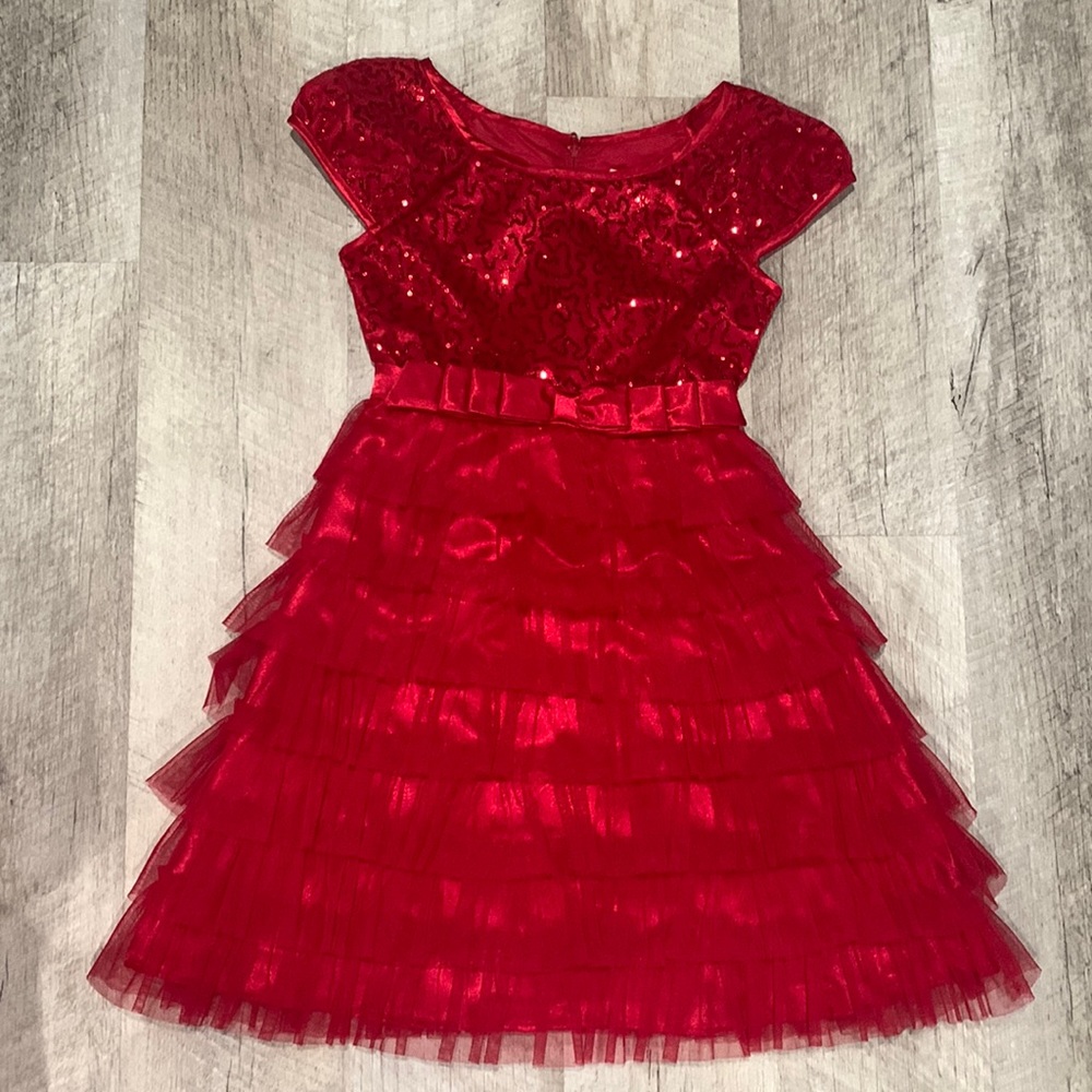 Red holiday youth dress